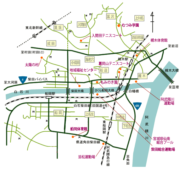 福祉・スポーツ・娯楽施設の位置図