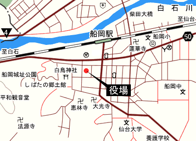 柴田町役場の地図